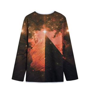 Galaxy Pyramid Print Long Sleeve Short Coat