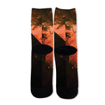 Galaxy Pyramid Print Long Socks