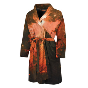 Galaxy Pyramid Print Men's Bathrobe