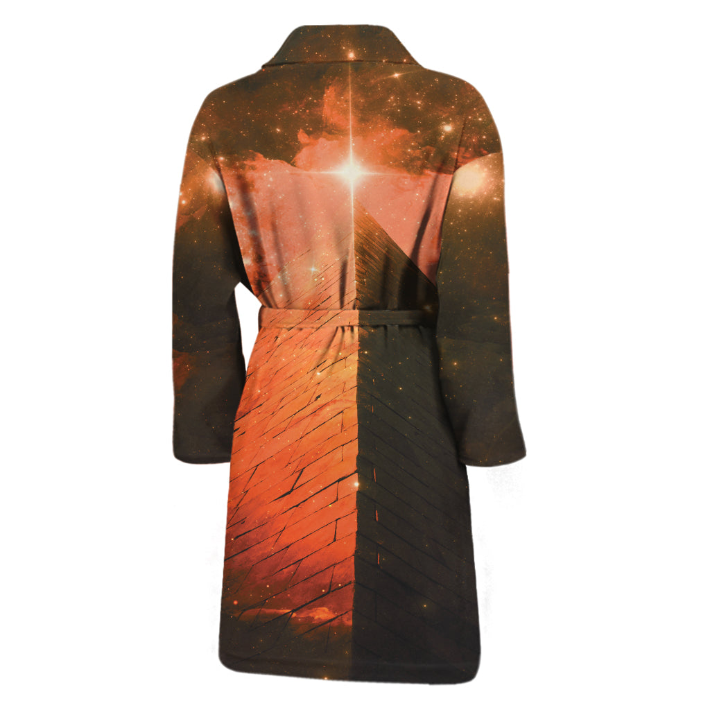 Galaxy Pyramid Print Men's Bathrobe