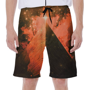 Galaxy Pyramid Print Men's Beach Shorts