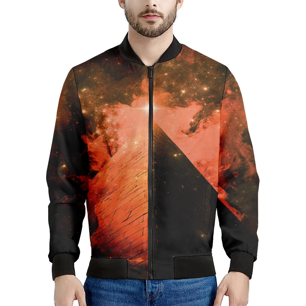 Galaxy Pyramid Print Men's Bomber Jacket