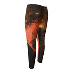 Galaxy Pyramid Print Men's Compression Pants