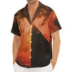 Galaxy Pyramid Print Men's Deep V-Neck Shirt