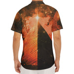 Galaxy Pyramid Print Men's Deep V-Neck Shirt