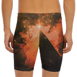 Galaxy Pyramid Print Men's Long Boxer Briefs