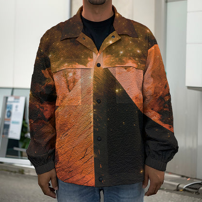 Galaxy Pyramid Print Men's Shirt Jacket