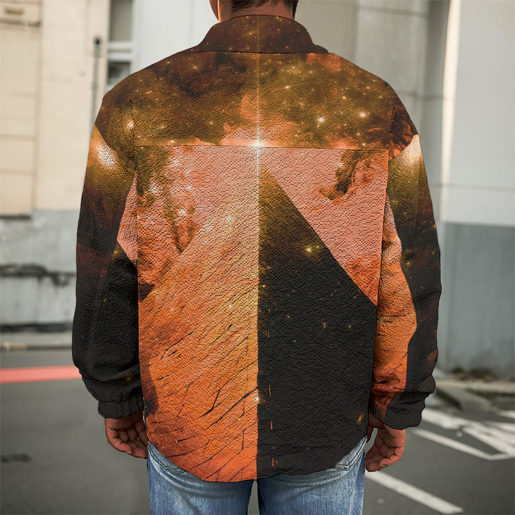 Galaxy Pyramid Print Men's Shirt Jacket