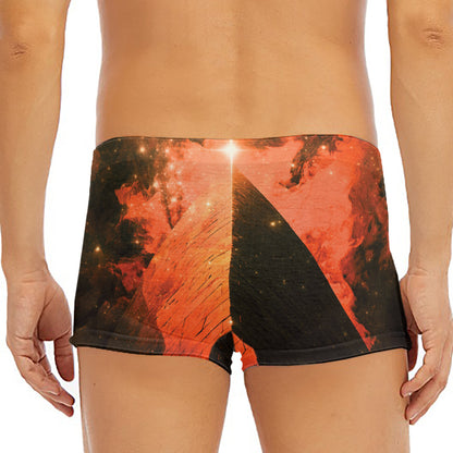 Galaxy Pyramid Print Men's Short Boxer Briefs