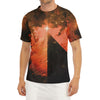 Galaxy Pyramid Print Men's Short Sleeve Rash Guard