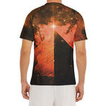 Galaxy Pyramid Print Men's Short Sleeve Rash Guard