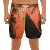 Galaxy Pyramid Print Men's Split Running Shorts