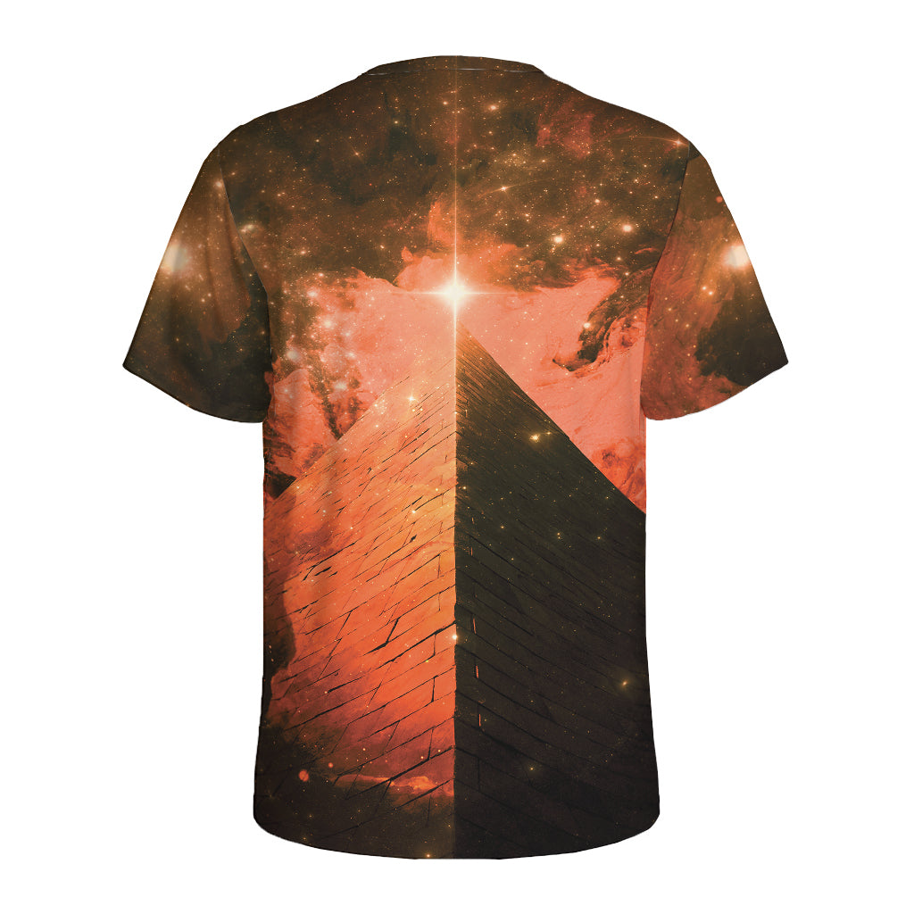 Galaxy Pyramid Print Men's Sports T-Shirt