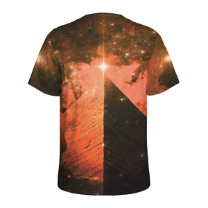 Galaxy Pyramid Print Men's Sports T-Shirt