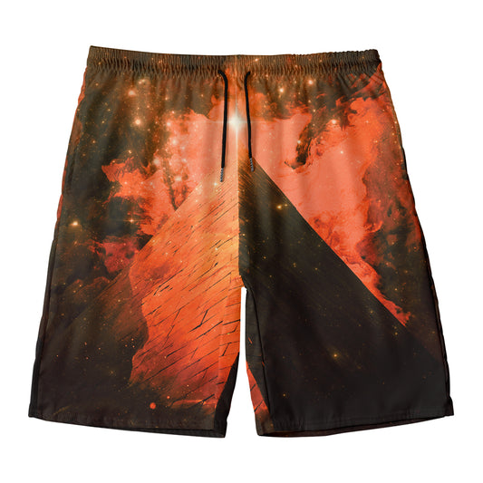 Galaxy Pyramid Print Men's Swim Trunks