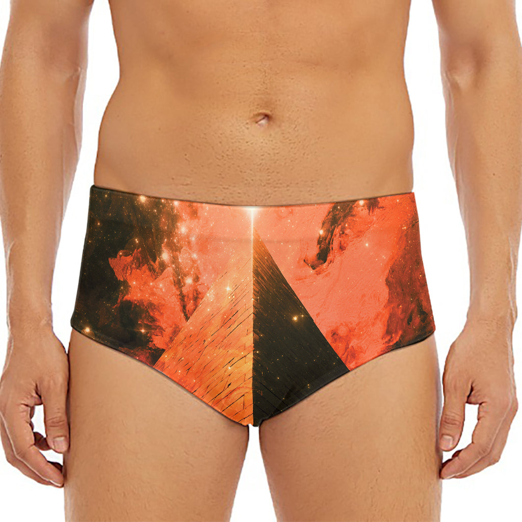 Galaxy Pyramid Print Men's Triangle Swim Briefs