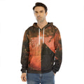 Galaxy Pyramid Print Men's Velvet Pullover Hoodie