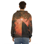 Galaxy Pyramid Print Men's Velvet Pullover Hoodie