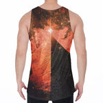 Galaxy Pyramid Print Men's Velvet Tank Top