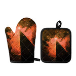 Galaxy Pyramid Print Oven Mitt And Pot Holder Set