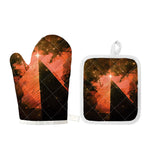 Galaxy Pyramid Print Oven Mitt And Pot Holder Set