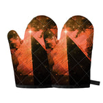 Galaxy Pyramid Print Oven Mitts