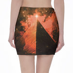 Galaxy Pyramid Print Pencil Mini Skirt