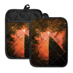 Galaxy Pyramid Print Pot Holders With Pocket