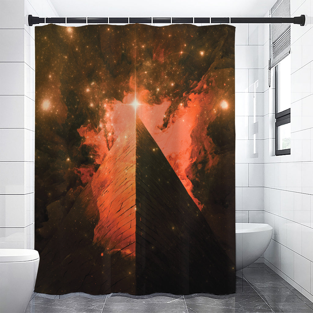 Galaxy Pyramid Print Premium Shower Curtain