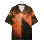 Galaxy Pyramid Print Rayon Hawaiian Shirt