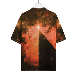 Galaxy Pyramid Print Rayon Hawaiian Shirt