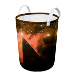 Galaxy Pyramid Print Round Laundry Basket