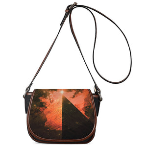 Galaxy Pyramid Print Saddle Bag