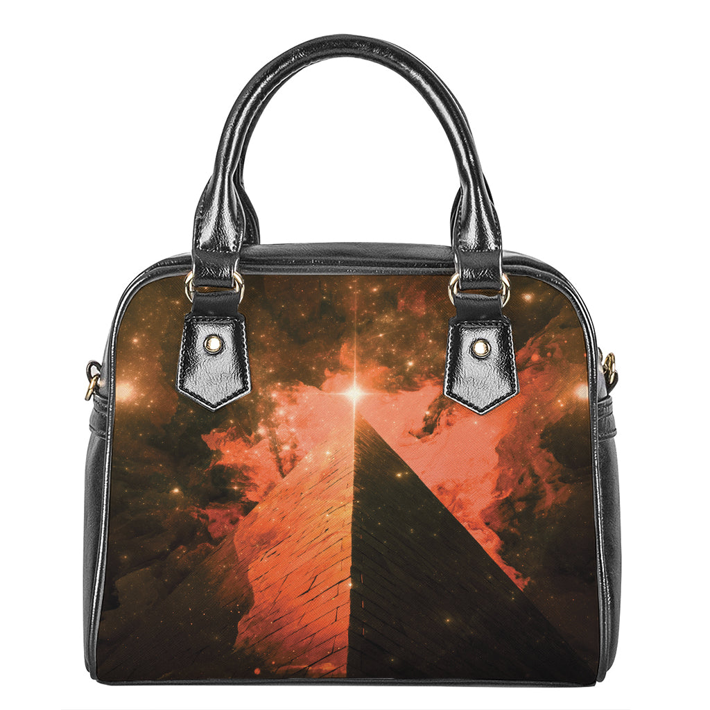 Galaxy Pyramid Print Shoulder Handbag
