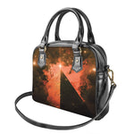Galaxy Pyramid Print Shoulder Handbag