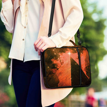 Galaxy Pyramid Print Shoulder Strap Bible Bag