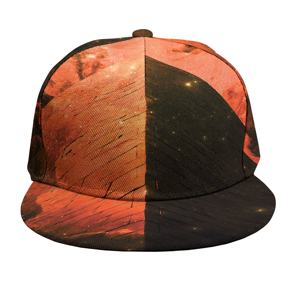 Galaxy Pyramid Print Snapback Cap