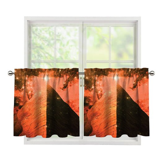 Galaxy Pyramid Print Tier Curtains
