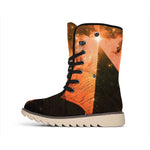 Galaxy Pyramid Print Winter Boots