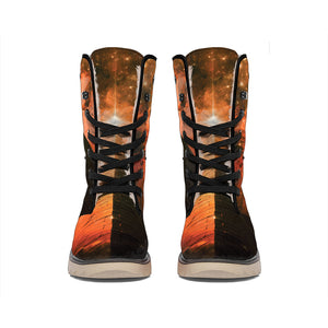 Galaxy Pyramid Print Winter Boots