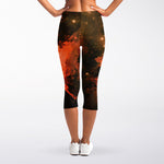 Galaxy Pyramid Print Women's Capri Leggings