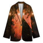 Galaxy Pyramid Print Women's Cotton Blazer