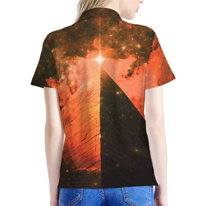 Galaxy Pyramid Print Women's Polo Shirt