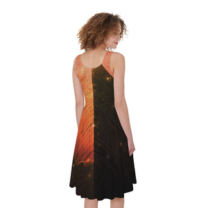 Galaxy Pyramid Print Women's Sleeveless Dress