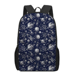 Galaxy UFO Pattern Print 17 Inch Backpack