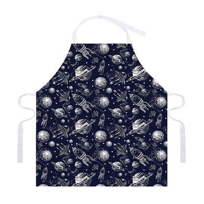 Galaxy UFO Pattern Print Adjustable Apron