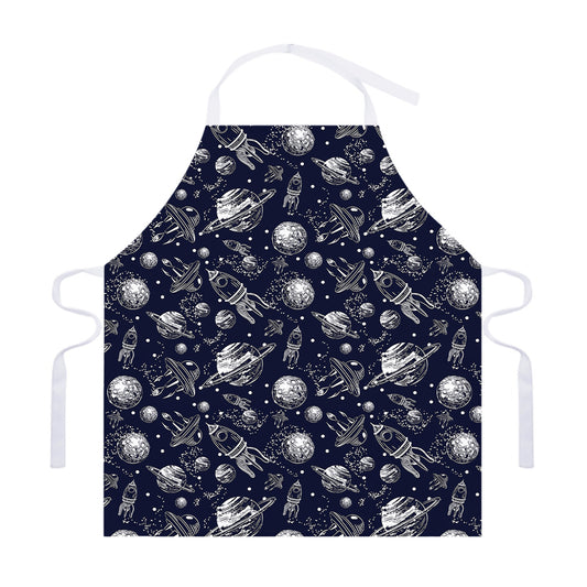 Galaxy UFO Pattern Print Adjustable Apron