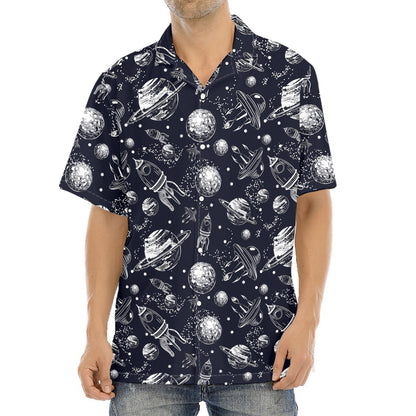Galaxy UFO Pattern Print Aloha Shirt