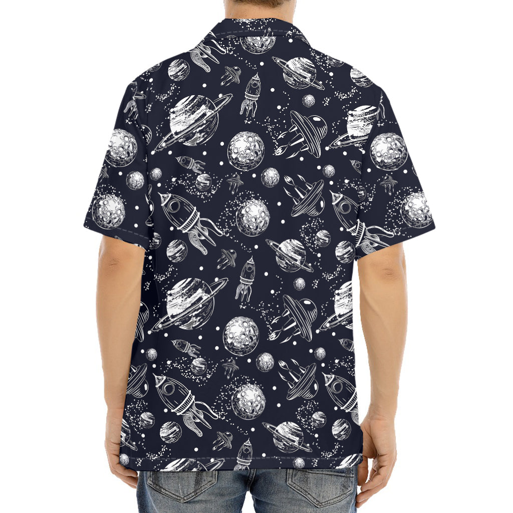 Galaxy UFO Pattern Print Aloha Shirt
