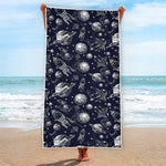 Galaxy UFO Pattern Print Beach Towel